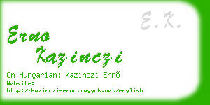 erno kazinczi business card